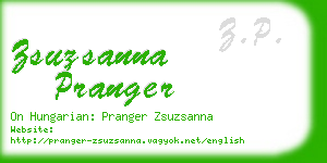 zsuzsanna pranger business card